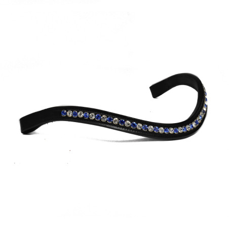 Browband with blue and white stones