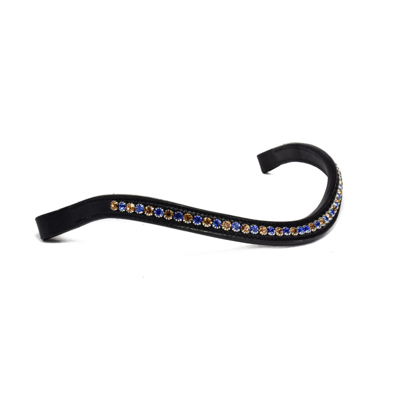 Browband with blue and gold stones