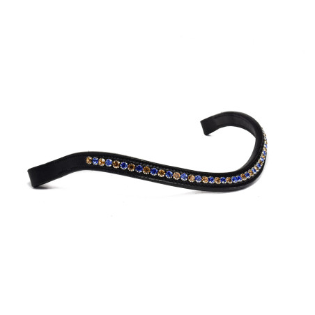 Browband with blue and gold stones