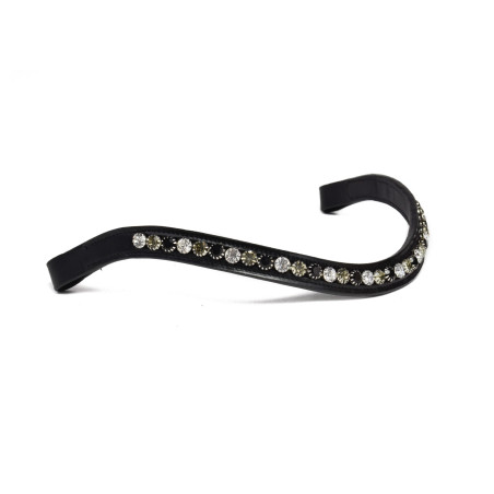 Browband with black, grey and white stones