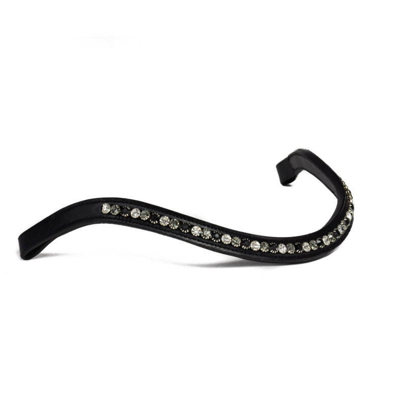 Browband with black, grey and white stones