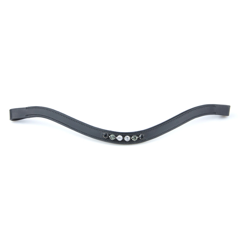 Browband with black grey and white stones in the middle