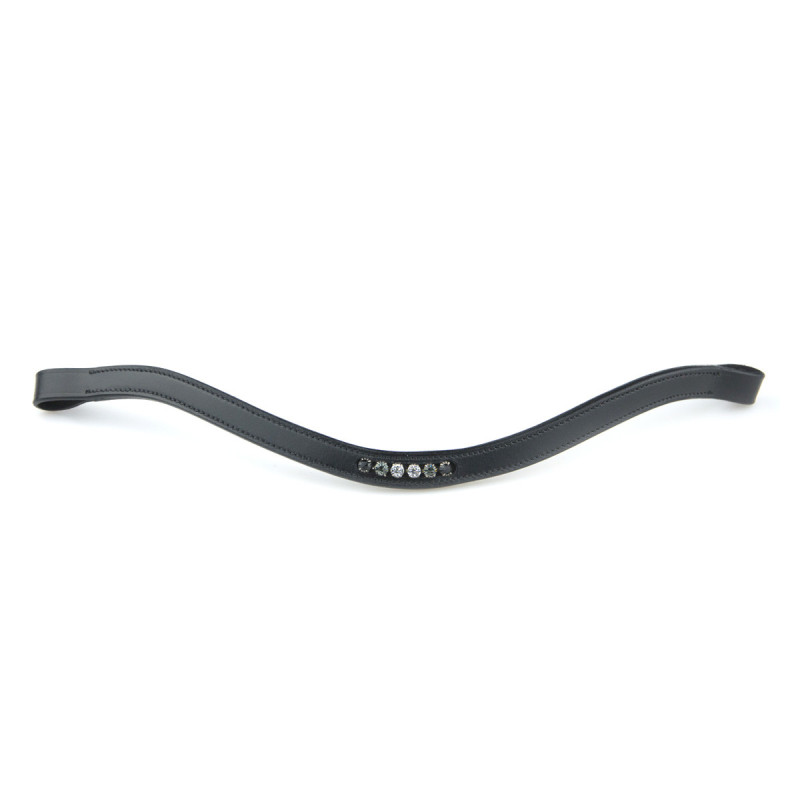 Browband with black grey and white stones in the middle
