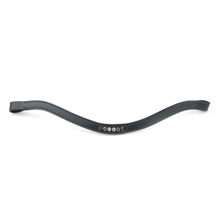 Browband with black grey and white stones in the middle