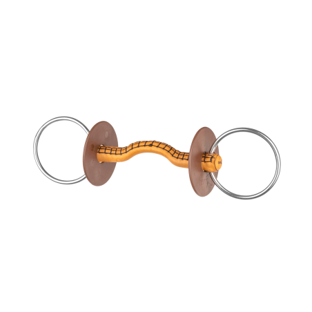 Loose Ring Snaffle Bit With Leather Bar Konnex - Beris