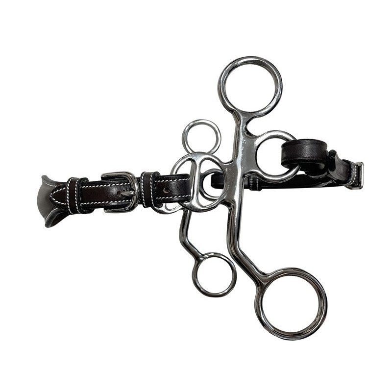 Hackamore PONEY cuir branches courtes