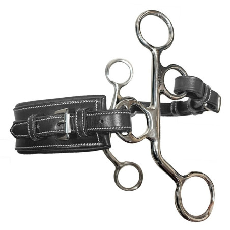 Pony Hackamore with Small shanks and leather rectangle noseband