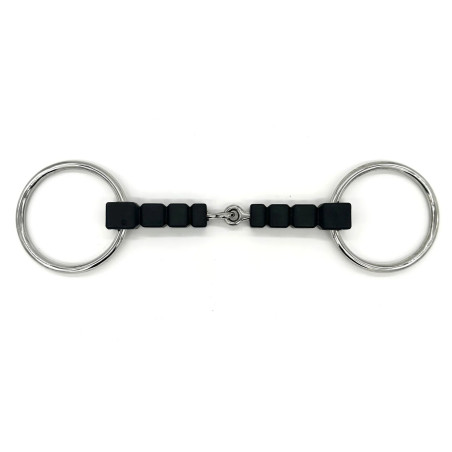 Mors 2 anneaux simple brisure caoutchouc carré AJR