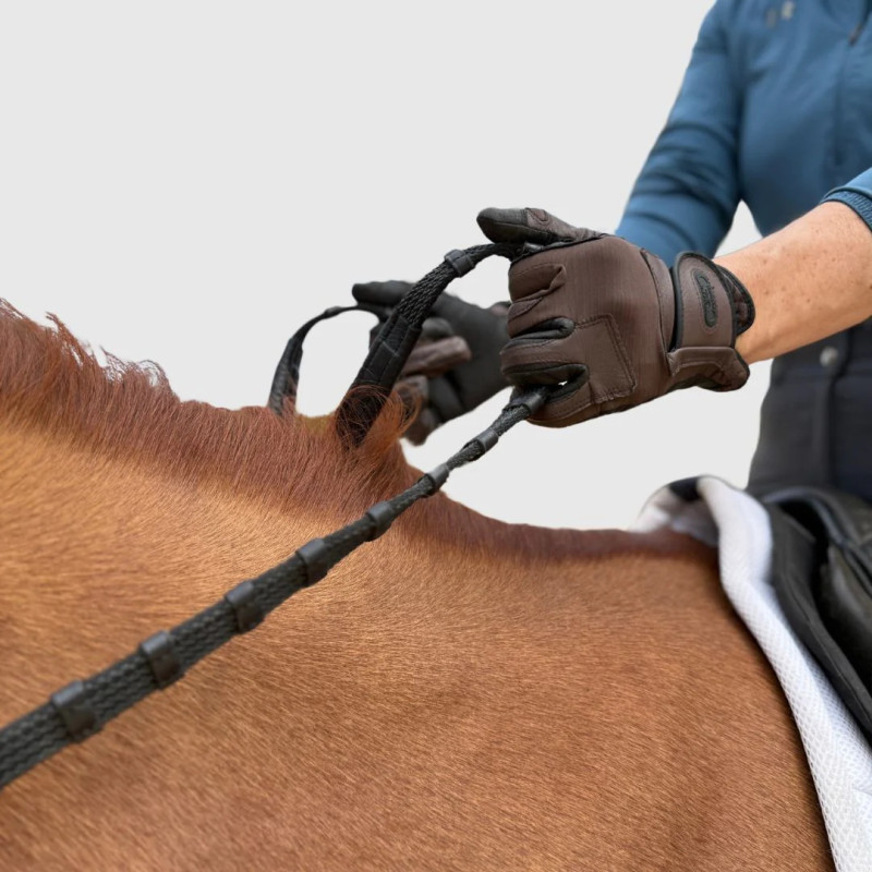 Sure Grip Rubber Rein with leather stops - Correct Connect