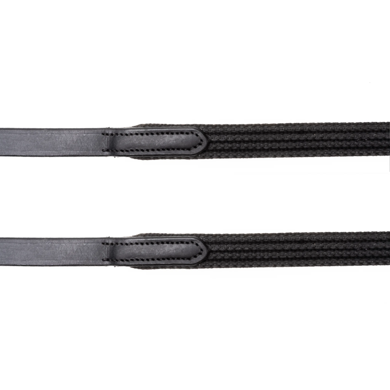 Sure Grip Rubber Rein with leather stops 4" - Correct Connect