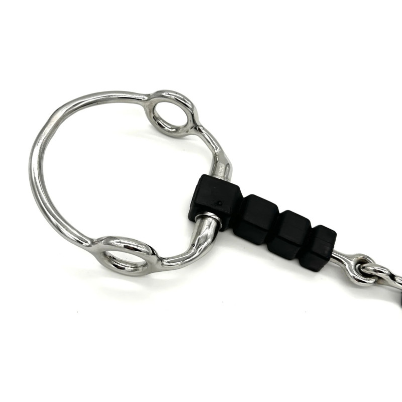 Gag bit single jointed with rubber block AJR