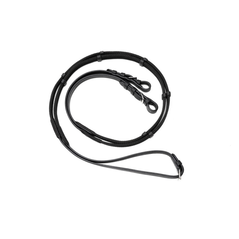 Sure Grip Rubber Rein with leather stops 4" - Correct Connect