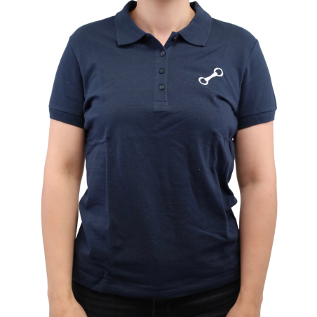 Mors and More navy blue embroidered polo shirt