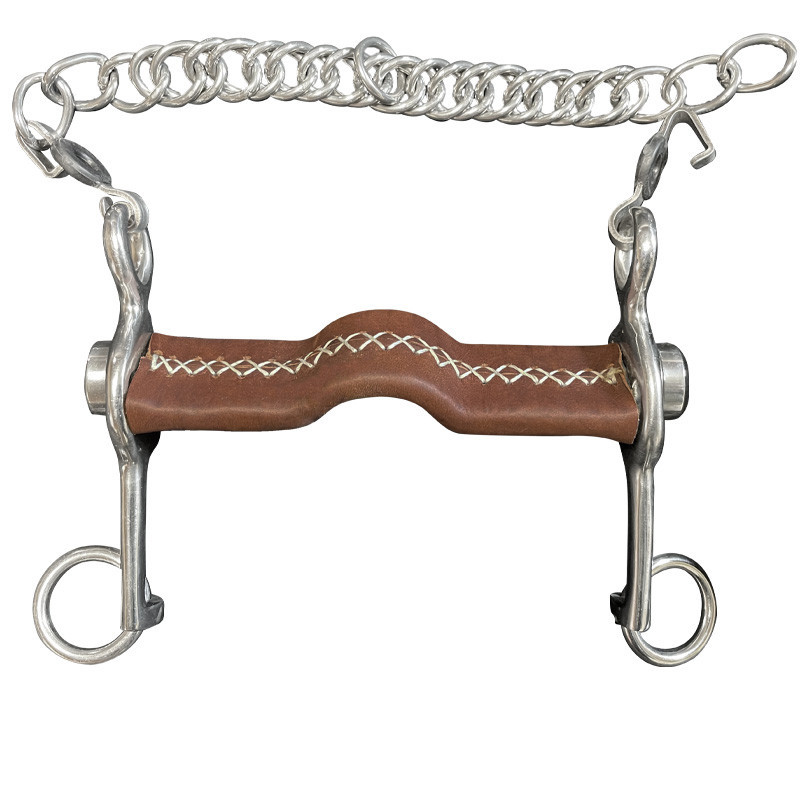 Leather Flat mouthpiece pelham with small shanks Jump'in