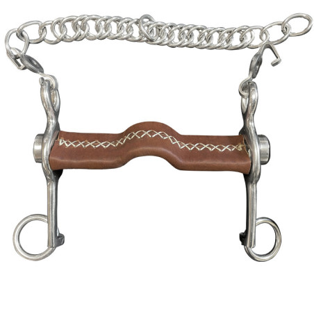 Leather Flat mouthpiece pelham with small shanks Jump'in