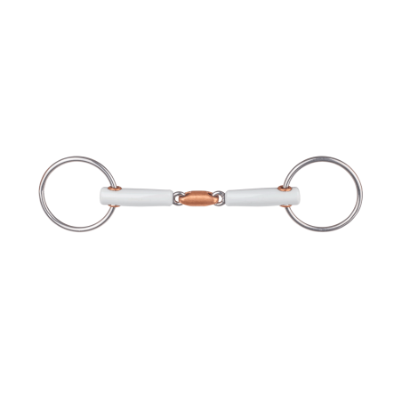 Mors filet de bride 2 anneaux double brisure en résine et cuivre Beris Cheval