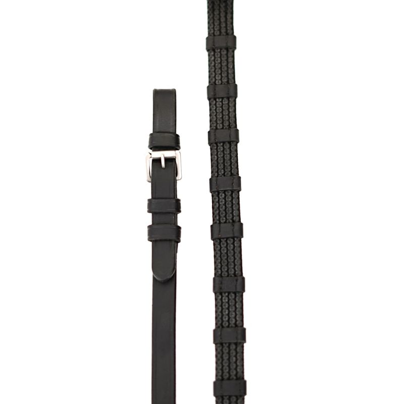 Sure Grip Rubber Rein with leather stops 1" - Correct Connect