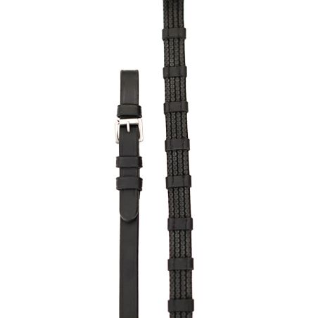 Sure Grip Rubber Rein with leather stops 1" - Correct Connect