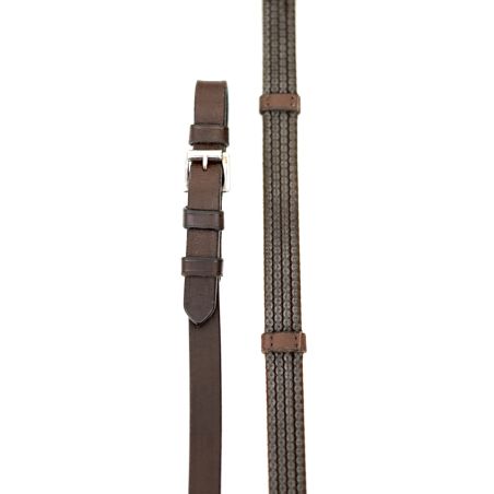 Sure Grip Rubber Rein with leather stops 4" - Correct Connect