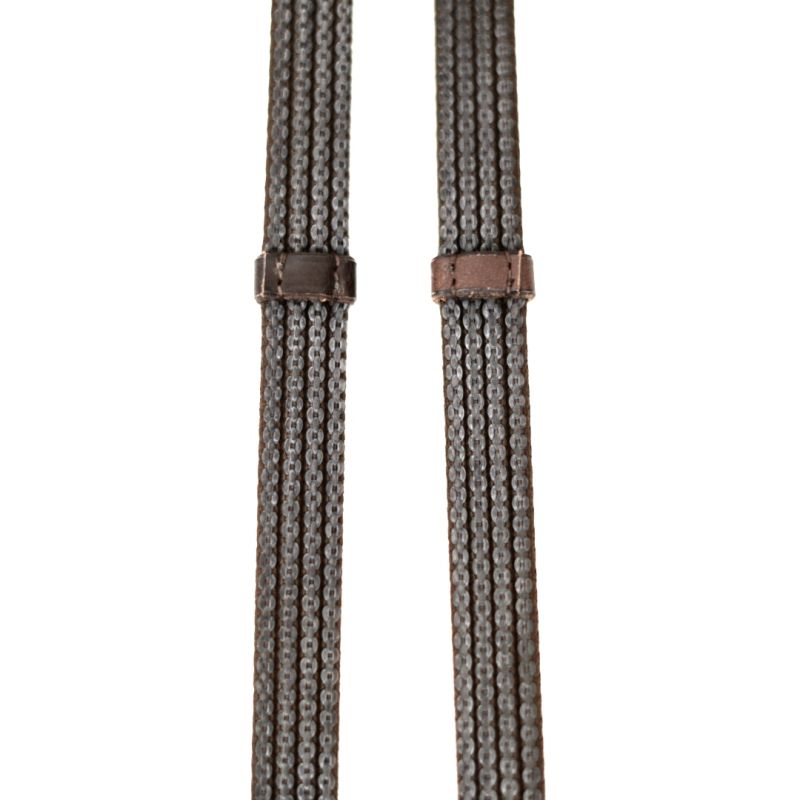 Sure Grip Rubber Rein with leather stops 4" - Correct Connect