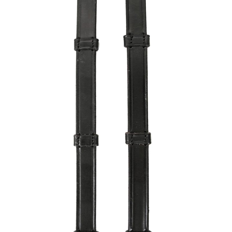 Leather Double Bridle Reins With 7 Leather Loops - New English - Dressage