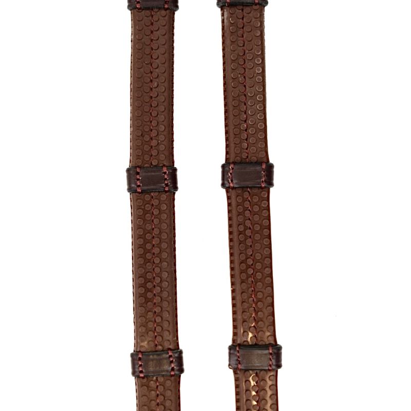 Rubber Reins 1-2 with 7 leather loops - D Collection