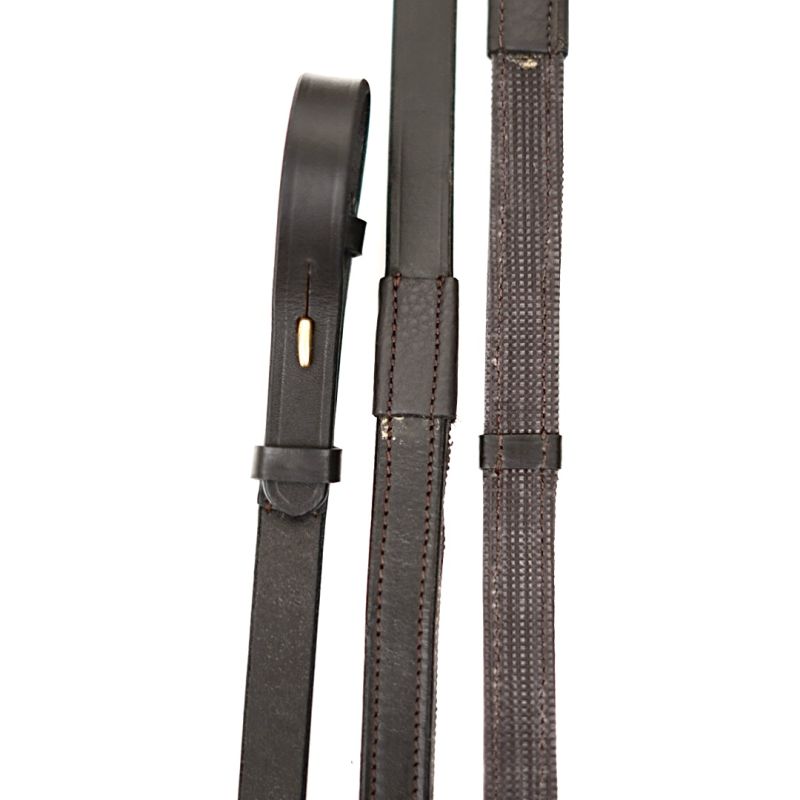 Rênes cuir grip avec arrêtoirs