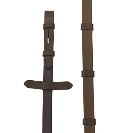 Soft rubber reins + Leather loops