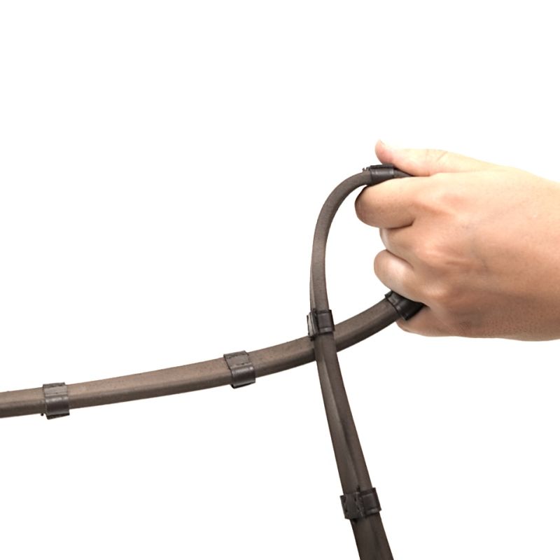 Soft rubber reins + Leather loops