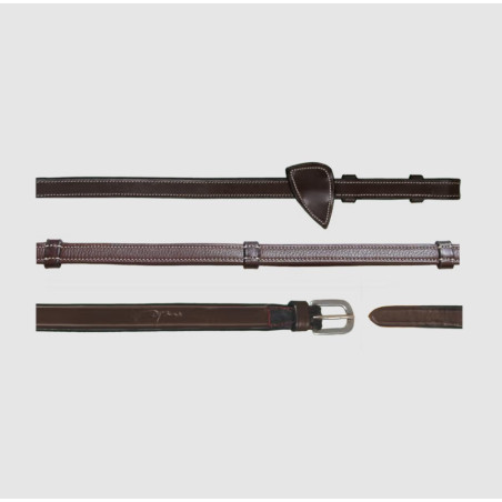 Rênes Caoutchouc cuir à poignées 1/2 - Working by Dyon | Mors & More