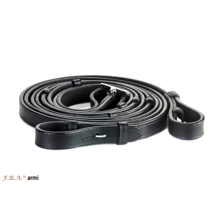 Full leather reins with 3 stoppers - F.R.A | M&M