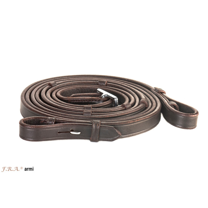 Full leather reins with 3 stoppers - F.R.A | M&M