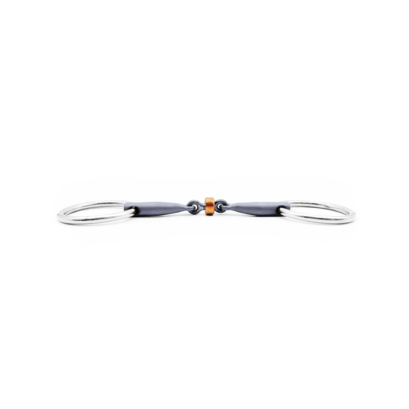 Mors Stéphanie filet de bride 2 anneaux double brisure à rouleau - Fager Mors Stéphanie filet de bride 2 anneaux double brisure à rouleau - Fager