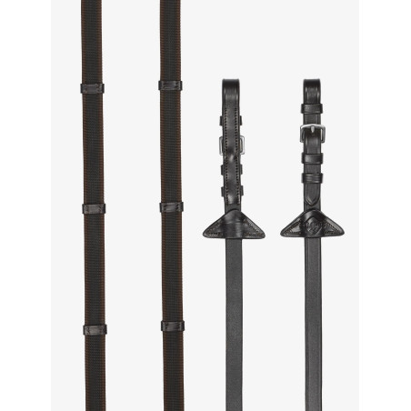 Web Grip Continental Reins with 5 leather stopper - Lemieux | Mors & More