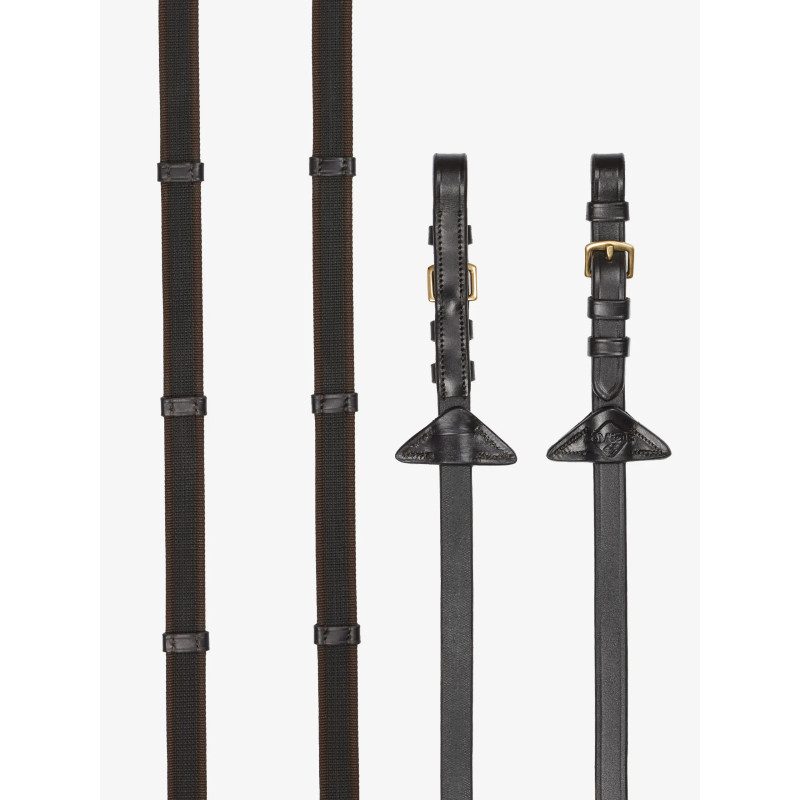 Web Grip Continental Reins with 5 leather stopper - Lemieux | Mors & More