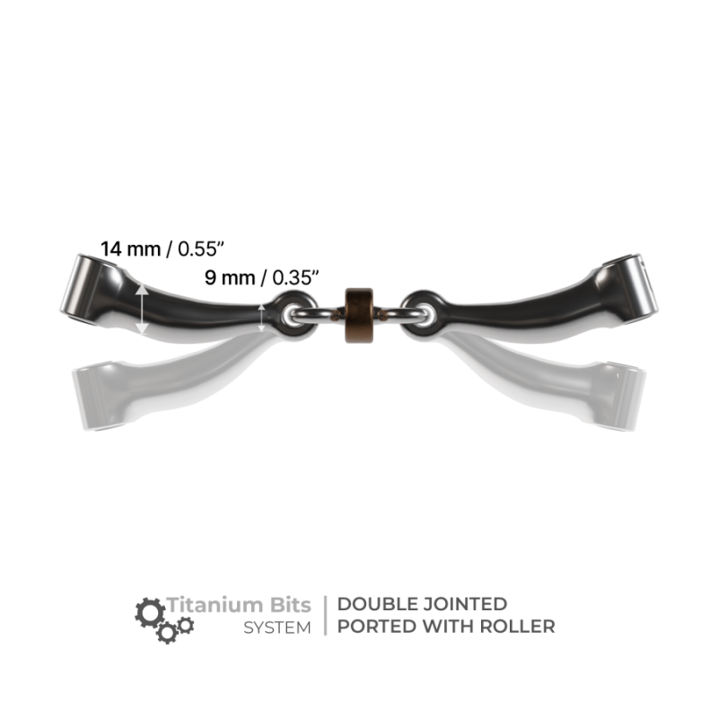 Mouthpiece for Winderen bit double jointed with roller Titanium - Winderen | Mors & More