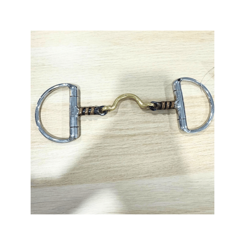 Mors à olives double brisure Blue Steel avec insertion de cuivre et passage de langue d'occasion - Jump'in | Mors & More