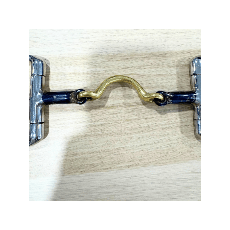 Mors à olives double brisure Blue Steel avec insertion de cuivre et passage de langue d'occasion - Jump'in | Mors & More