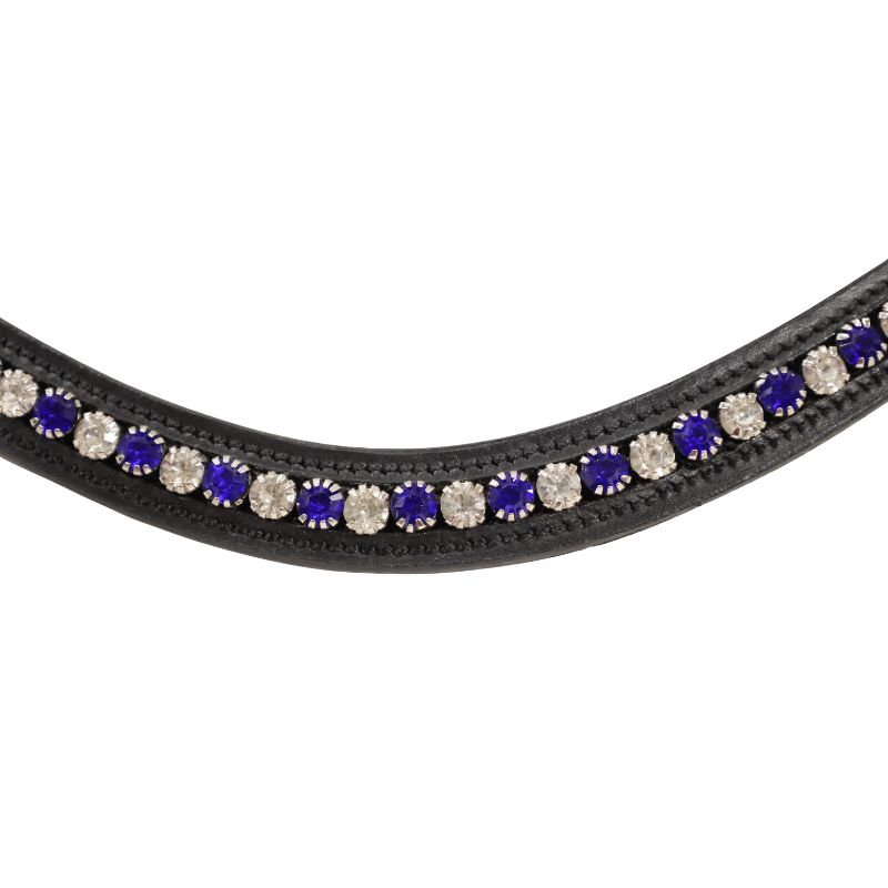 Frontal en V à strassbleu et blanc - Bridle2fit
