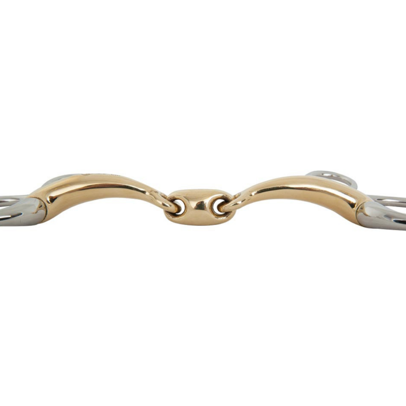 Drop cheek bit double jointed soft contact - BR | Mors & More