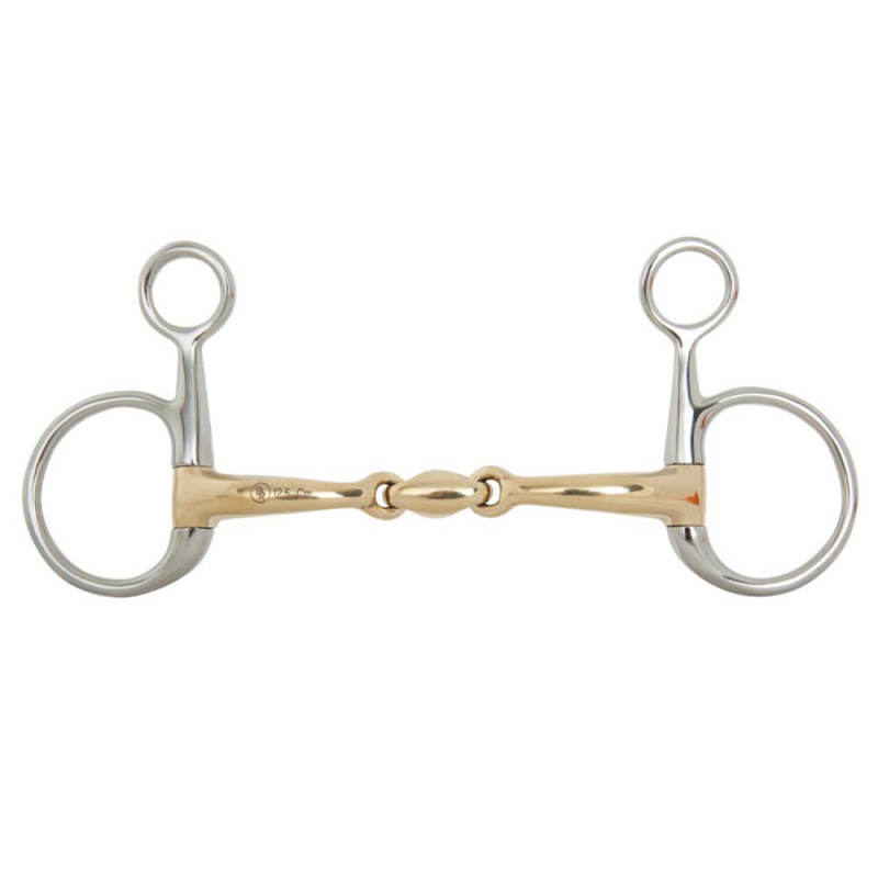 Drop cheek bit double jointed soft contact - BR | Mors & More