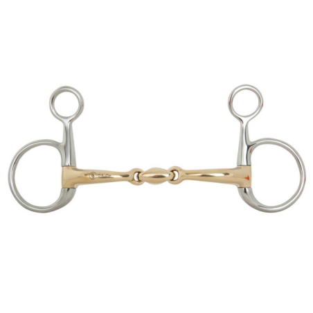 Drop cheek bit double jointed soft contact - BR | Mors & More