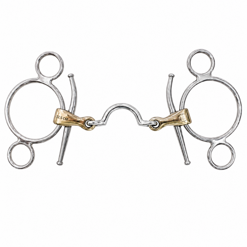 French mouth full cheek 3 ring bit with high port - Jump'in | Mors & More