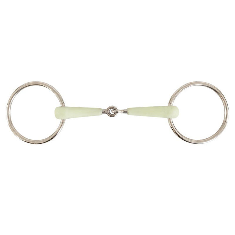 Mors 2 anneaux filet de bride simple brisure résine pomme - BR | Mors & More