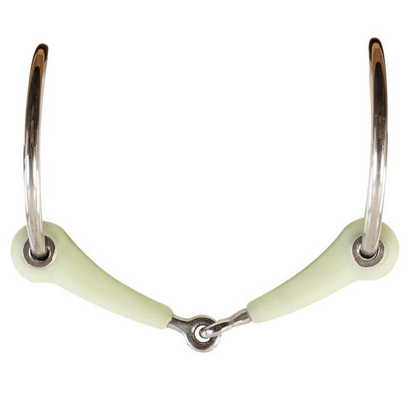Mors 2 anneaux filet de bride simple brisure résine pomme - BR | Mors & More