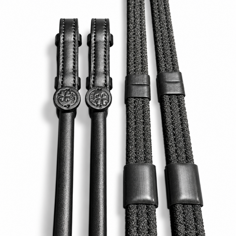 Reins rubber with stopper leather rolled - IHWT | Mors & More