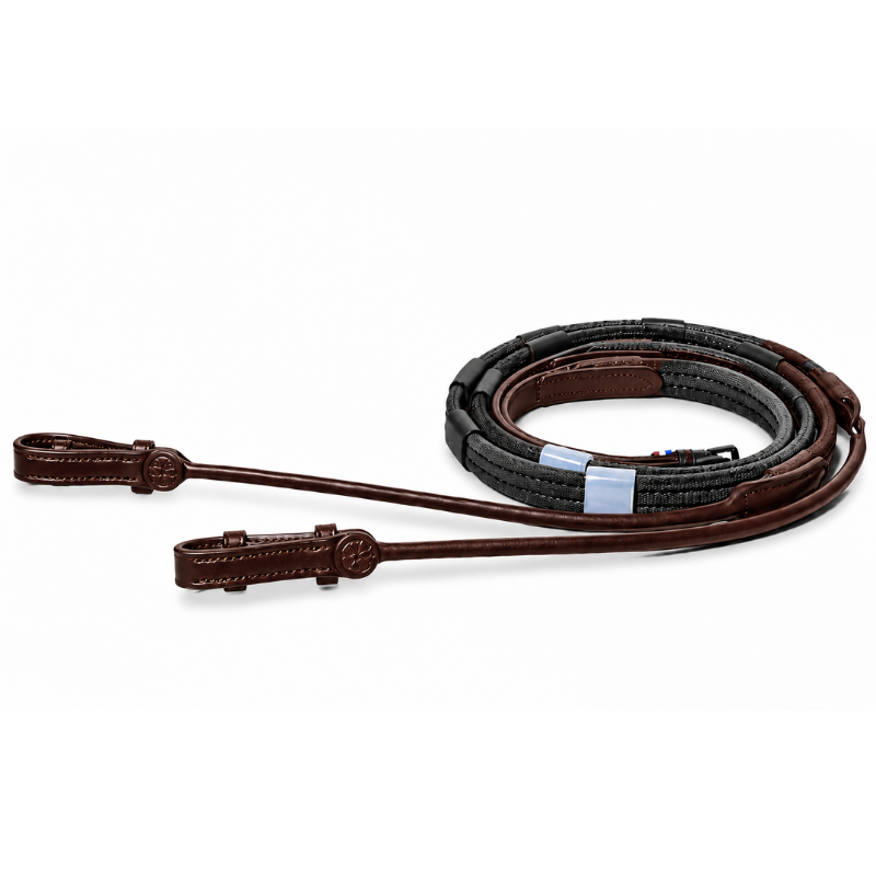 Reins rubber with stopper leather rolled - IHWT | Mors & More
