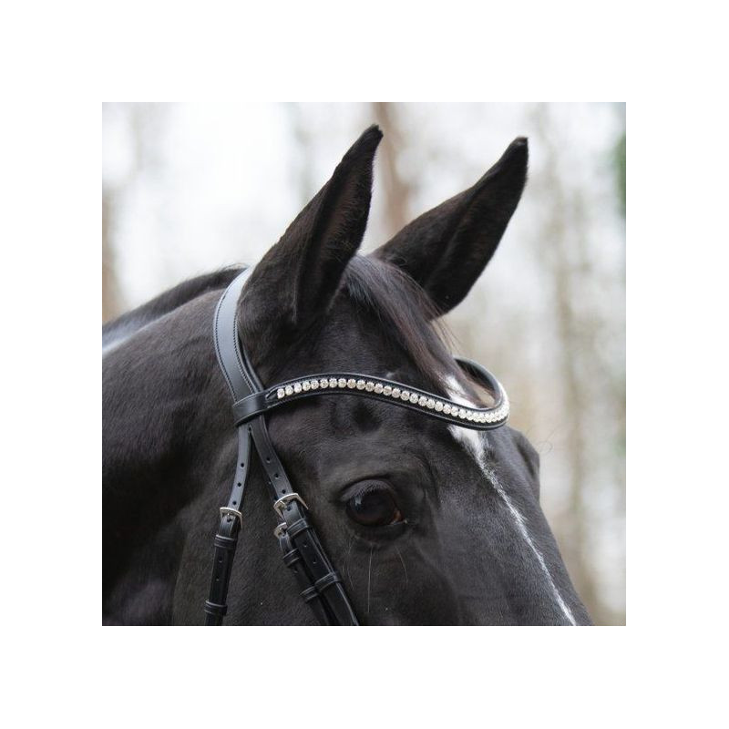 Waved Browband with big premium crystals