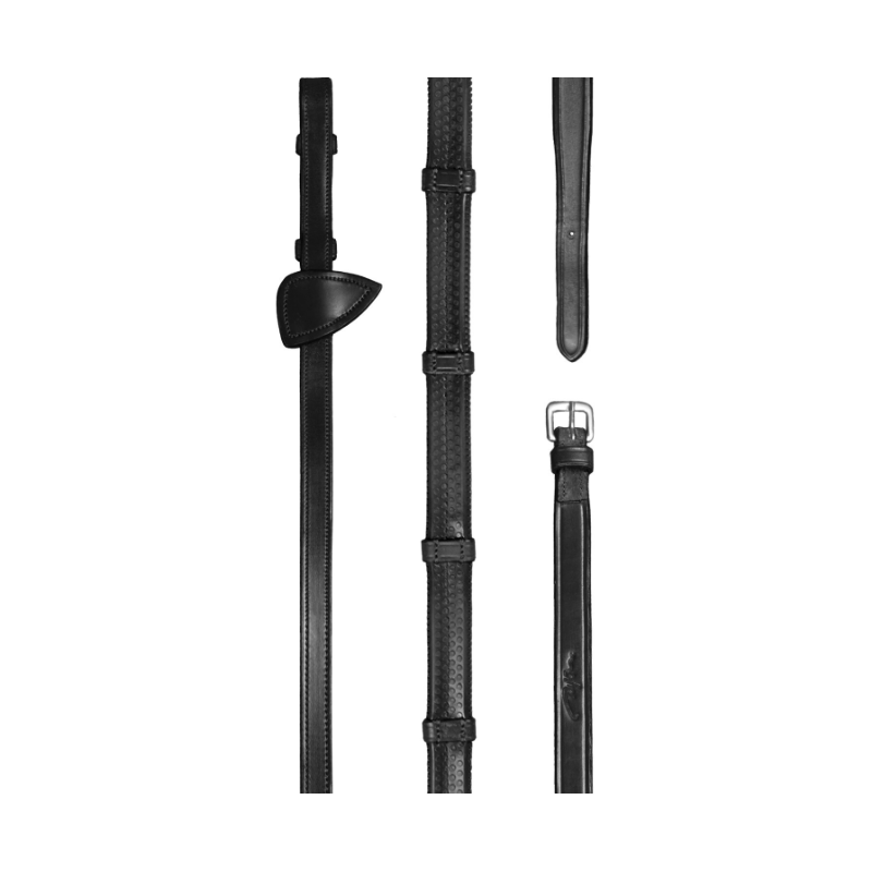 Rubber Reins with 7 Leather loops - New English Dy'on