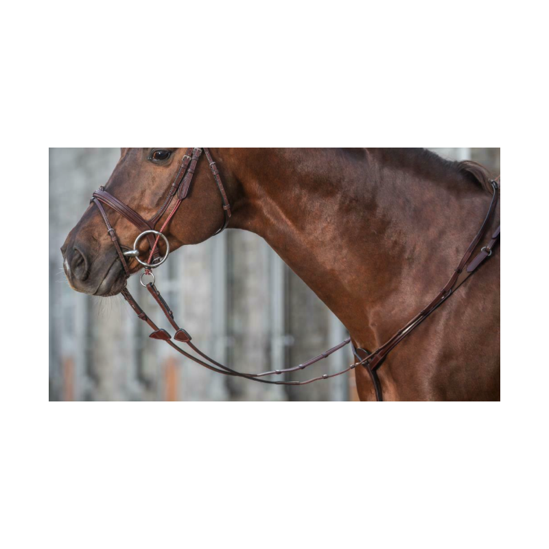 Leather - Grip Reins Hunter with 7 stopper - New English Dy'on